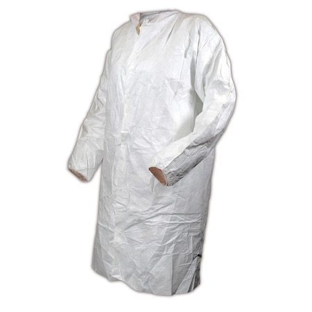 Dupont Disposable Lab Coat, Tyvek, Snaps Closure, White, XL CC111-XL